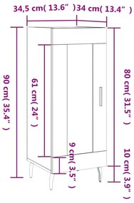 Ντουλάπι Καφέ Δρυς 34,5 x 34 x 90 εκ. Επεξεργασμένο Ξύλο - Καφέ