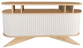 Μπουφές Stor 322RTC1515 150x43x75cm Oak-White Μοριοσανίδα, Μελαμίνη