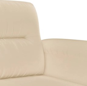 vidaXL Πολυθρόνες Σετ 2 Τεμ. Κρεμ από Ύφασμα Μικροϊνών με Μαξιλάρια