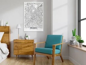 Πίνακας - Map of Brussels (1 Part) Vertical - 80x120