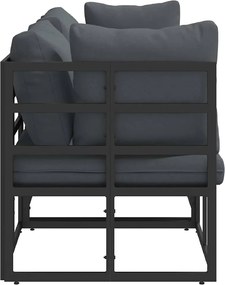 vidaXL Εξωτερικά Έπιπλα 3 Τεμάχιο Μαύρο και Ανθρακί Μέταλλο