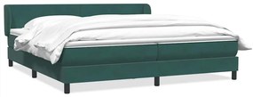 Box Spring Κρεβάτι με στρώματα Σκούρο πράσινο Βελούδινο - Πράσινο