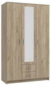 Ντουλάπα Hana 3Κ2FO Γκρί Δρύς 120x52x205 εκ. 120x52x205 εκ.