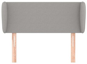 Κεφαλάρι με Πτερύγια Ανοιχτό Γκρι 93x23x78/88 εκ. Υφασμάτινο - Γκρι