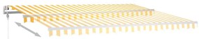 vidaXL Τέντα Αυτόματη με LED & Αισθ. Ανέμου Κίτρινο/Λευκό 400x350 εκ.