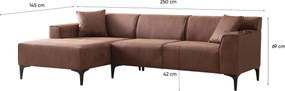 Corner Sofa New Petra L Corner - Cognac Cognac