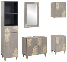 vidaXL Σετ Επίπλων Μπάνιου με συρτάρι 5 pcs Γκρι 62 x 33 x 58 εκ.