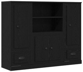 vidaXL Υψηλός Κάδρος Μαύρης Δρυός 132x35,5x103,5 εκ Επεξεργασμένου Ξύλου