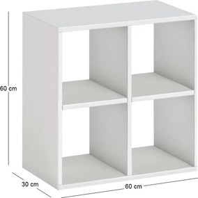 Βιβλιοθήκη Cube Megapap χρώμα λευκό 60x30x60εκ.