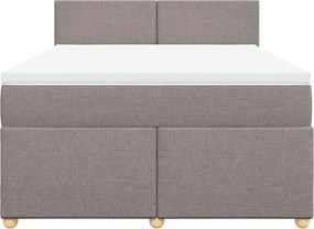 vidaXL Κρεβάτι Boxspring με Στρώμα Taupe 140x200 εκ. Υφασμάτινο
