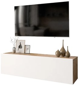 Έπιπλο τηλεόρασης επιτοίχιο Serit λευκό-oak 100x31,5x29,5εκ Υλικό: CLIPBOARD WITH MELAMINE COATING 18mm - MDF 176-000006