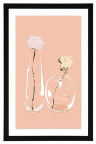 Αφίσα με παρπαστού Μινιμαλιστικά λουλούδι στο βάζο - 60x90 white