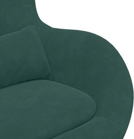 vidaXL Κάθισμα-αυγό Σκούρο Πράσινο Βελούδο