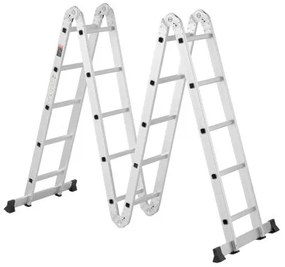 VEVOR Multi-Purpose Folding Ladder 7-in-1 5 Step 19ft Reach Height Metal