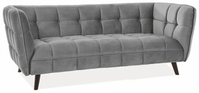 Τριθέσιος καναπές CASTELLO 3 βελούδινο γκρι/wenge DIOMMI CASTELLO3V14