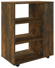 vidaXL Ντουλάπι Με Ροδάκια Καπνιστή Δρυς 60 x 35 x 75 εκ. Επεξ. Ξύλο