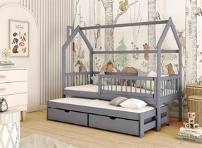 PAPI 80x190 grey children's house bed Lano Furniture