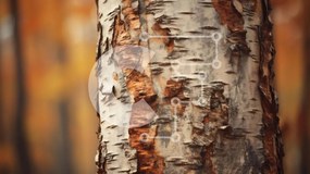 Intra Συλλεκτικό Ξύλινο Παζλ Plywood  4mm - Κοντινό πλάνο κορμών σημύδας το φθινόπωρο Σε Ξύλινο Κουτί - Διαστάσεις: 10x10 cm – 25 κομμάτια
