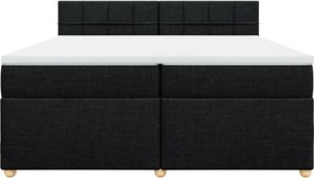 vidaXL Κρεβάτι Boxspring με Στρώμα Μαύρο 200x200 εκ. Υφασμάτινο