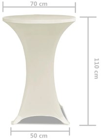 Κάλυμμα Τραπεζιού Ελαστικό 2 τεμ. Κρεμ Ø 70 εκ.