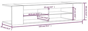 Έπιπλο Τηλεόρασης με LED Καφέ Δρυς 135x39x30 εκ. - Καφέ