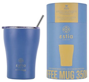 Θερμός με Καλαμάκι Coffee Mug Save The Aegean Denim Blue350ml