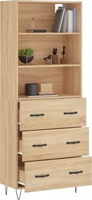 vidaXL Ντουλάπι Sonoma δρυς 69,5 x 34 x 180 εκ. από Επεξεργασμένο Ξύλο