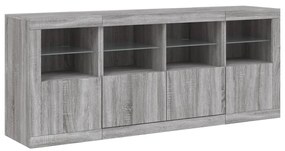 vidaXL Μπουφές με LED Γκρι Sonoma 163 x 37 x 67 εκ.