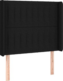 vidaXL Κρεβάτι Boxspring με Στρώμα &amp; LED Μαύρο 90x200 εκ. Υφασμάτινο