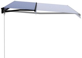 vidaXL Τέντα Συρόμενη Χειροκίνητη Μπλε / Λευκό 450 x 300 εκ.