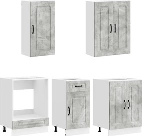 vidaXL Μονάδα κουζίνας KALMAR 5 pcs Γκρι Σκυροδέματος