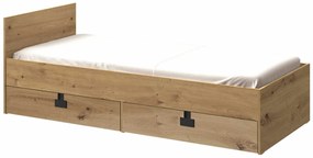 Κρεβάτι Akron N106, Μονόκλινο, Ανοιχτό καφέ, 90x200, Πλαστικοποιημένη μοριοσανίδα, Τάβλες για Κρεβάτι, 93x203x71cm, 63 kg | Epipla1.gr