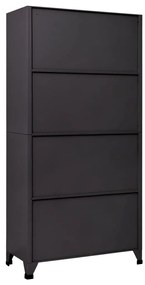 vidaXL Φοριαμός Ανθρακί / Κόκκινο 90 x 45 x 180 εκ. Ατσάλινος