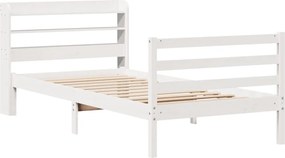 vidaXL Πλαίσιο Κρεβατιού Κεφαλάρι Λευκό 75x190εκ. Μασίφ Πεύκο
