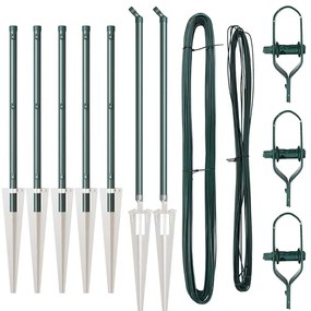 vidaXL Στύλος Περιφράξεων 7 pcs Πράσινο Ατσάλι