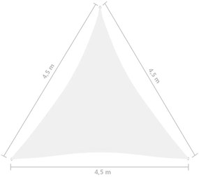 Πανί Σκίασης Τρίγωνο Λευκό 4,5 x 4,5 x 4,5 μ. από Ύφασμα Oxford - Λευκό