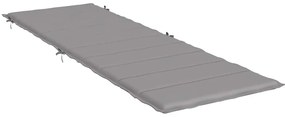 vidaXL Μαξιλάρι Ξαπλώστρας Γκρι 186x58x4 εκ. από Ύφασμα Oxford