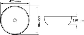 vidaXL Νιπτήρας Στρογγυλός Μαύρος 42x12 εκ. Κεραμικός