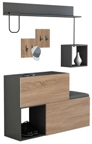 Έπιπλο Εισόδου Cerb HM8957.11 120x20x72cm Sonoma-Grey Μελαμίνη