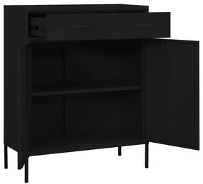 vidaXL Ντουλάπι Αποθήκευσης Μαύρο 80 x 35 x 101,5 εκ. από Ατσάλι