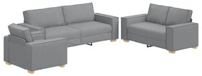 vidaXL Σετ Καναπέ με μαξιλάρι 3 pcs Γκρι 220 x 78 x 84 εκ. ύφασμα