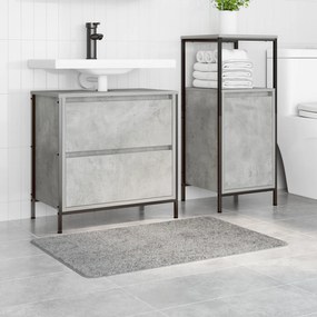 vidaXL Πατάκι Μπάνιου Ορθογώνιο Γκρι 60x90 εκ. Πολυπροπυλένιο Αντιολισθητικό