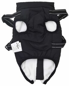 vidaXL Μπουφάν Σκύλου με ιμάντα Μαύρο M Φλις και Πολυεστέρας