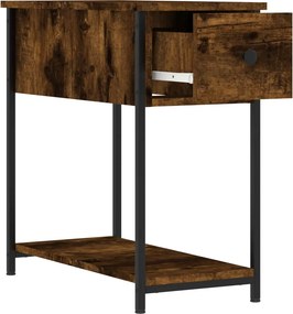 vidaXL Κομοδίνα 2 τεμ. Καπνιστή Δρυς 30 x 60 x 60 εκ. Επεξεργ. Ξύλο
