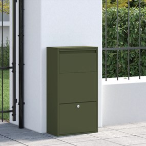 vidaXL Γραμματοκιβώτιο Πακέτων Ελιά 44x22x82 εκ. Χάλυβας