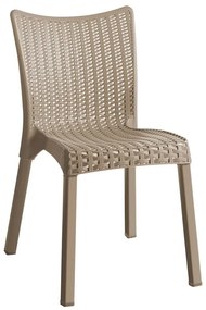 DORET Καρέκλα Στοιβαζόμενη PP Cappuccino, με πόδι αλουμινίου -  50x55x83cm
