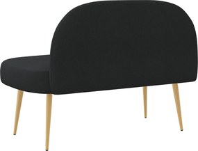 vidaXL Δερμάτινος Πάγκος με Πλάτη Μαύρο 110 x 60 x 76 cm