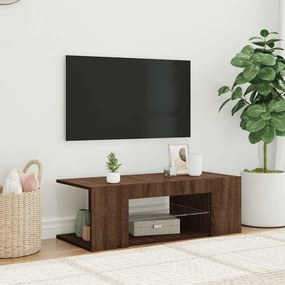 vidaXL Έπιπλο Τηλεόρασης με LED Καφέ Δρυς 90x39x30 εκ.