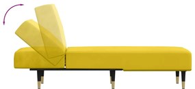 vidaXL Ανάκλιντρο Κίτρινο Βελούδινο