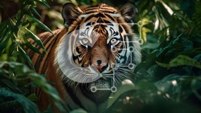 Σετ των 2 Intra Συλλεκτικό Ξύλινο Παζλ Plywood  4mm - Majestic Tiger in the Jungle Σε Ξύλινο Κουτί - Διαστάσεις: 10x10 cm – 25 κομμάτια